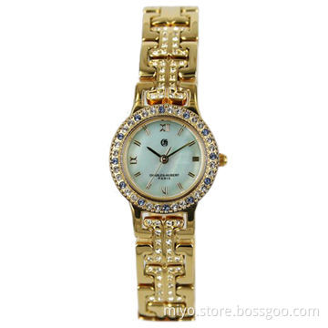 Jewellery Watches for Women, with Brass Material, IP Gold-plated, Blue Dial